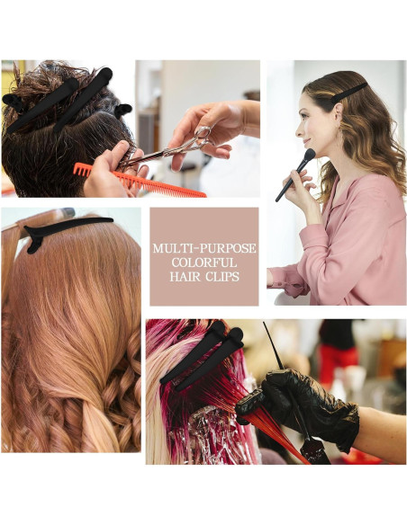 12 Clips de Cabello Negros YISSION para Estilizar y Seccionar