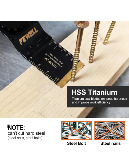 Cuchillas de Sierra Oscilante Titanio FEWELL 20 Piezas 3 Tipos