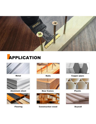 Cuchillas de Sierra Oscilante Titanio FEWELL 20 Piezas 3 Tipos