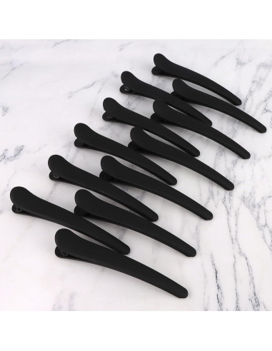 12 Clips de Cabello Negros YISSION para Estilizar y Seccionar