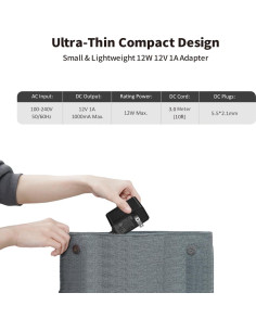 Adaptador de Corriente Tonton 12V 1A 12W con Cable 3m y 8 Puntas 2