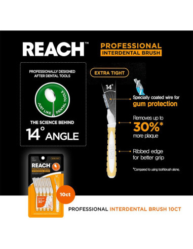 Limpiadores Interdentales Reach 0.7mm - 10 Cepillos para Dientes