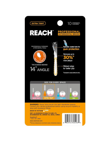 Limpiadores Interdentales Reach 0.7mm - 10 Cepillos para Dientes