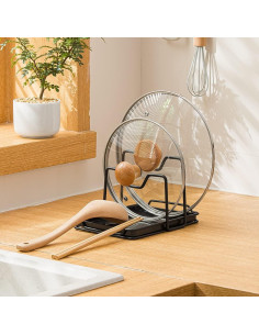 Soporte para Tapas de Olla Poeland 2 Capas con Bandeja Goteo 2