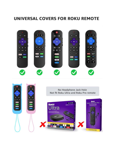 Funda de Silicona para Control Remoto Roku ONEBOM 2 Pack Brilla en la Oscuridad