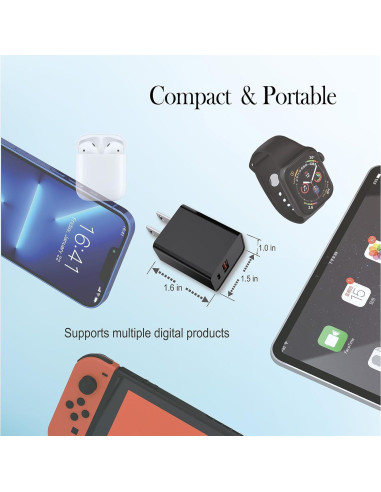 Cargador de pared USB C KOCORE 20W para iPhone y Apple Watch