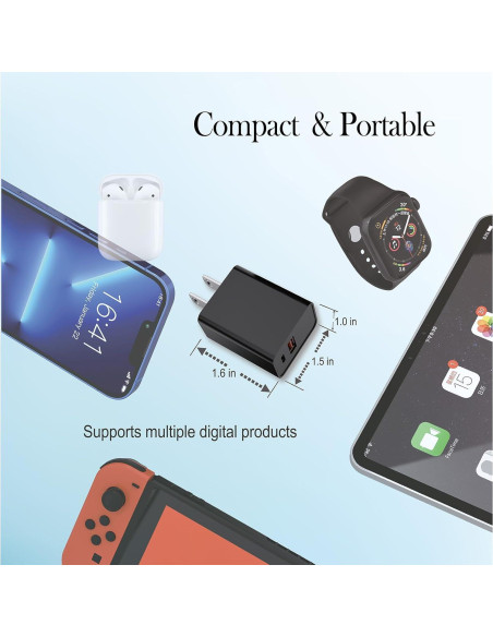 Cargador de pared USB C KOCORE 20W para iPhone y Apple Watch