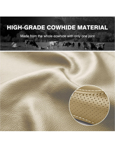 Cubierta de Volante de Cuero Beige PJBTYZ 14.5-15" Universal