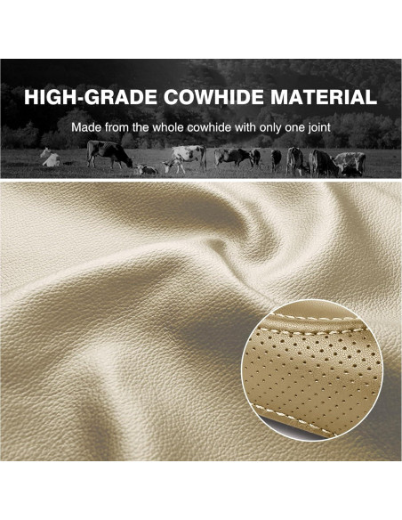 Cubierta de Volante de Cuero Beige PJBTYZ 14.5-15" Universal