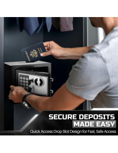 Caja Fuerte Electrónica Flexzion 9L con Combinación Digital Negra 2