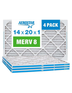 Filtros de Aire Plisados Aerostar MERV 8 - 4 Paquete - 34.92x50.17x1.91 cm