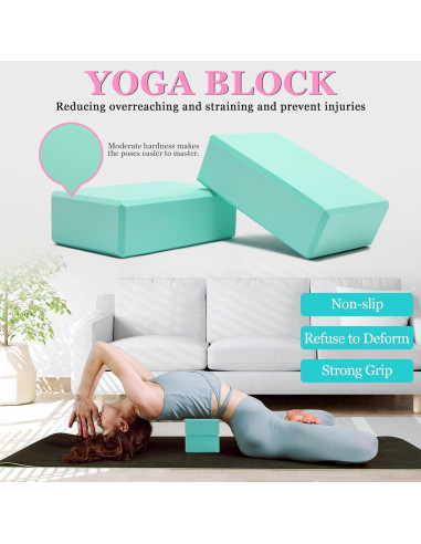 Juego de Rueda de Yoga HNCTINNO con Rodillo y Bloques