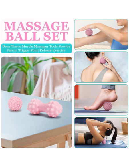 Juego de Rueda de Yoga HNCTINNO con Rodillo y Bloques