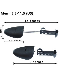 2 Pares de Árboles para Zapatos Ajustables Amberclare - Negro 2