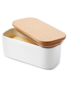Plato de Mantequilla Pequeño Sweese con Tapa de Madera