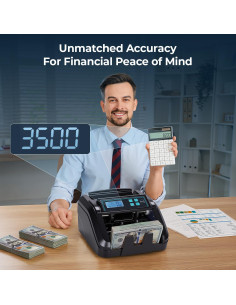 MUNBYN IMC51 Máquina Contadora de Dinero UV/IR 1100 Billetes/min 2