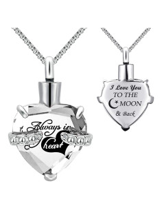 Collar de Urna para Cenizas YOUFENG Corazón Acero Inoxidable 60cm