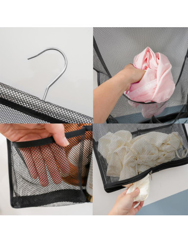 Organizador Colgante de Juguetes de Ducha Jelier Malla 52x36cm Negro