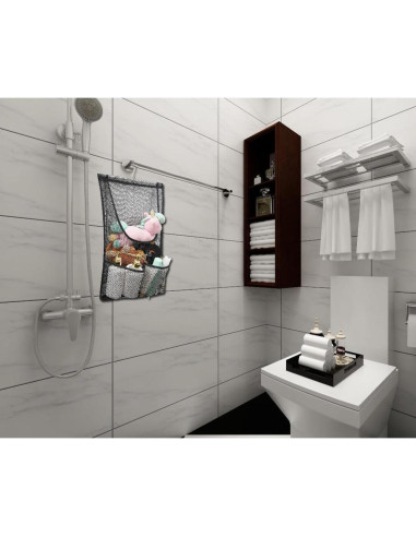 Organizador Colgante de Juguetes de Ducha Jelier Malla 52x36cm Negro