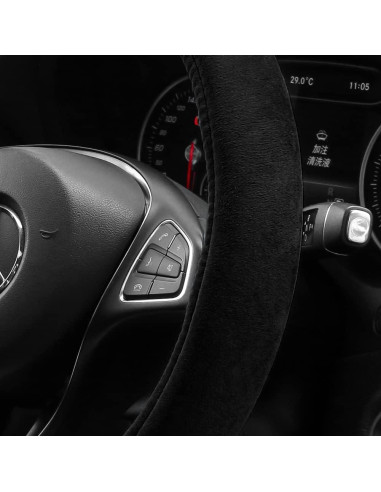 Cubierta de Volante de Terciopelo OTOSTAR 15" Universal Negro