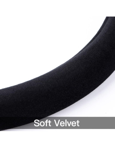 Cubierta de Volante de Terciopelo OTOSTAR 15" Universal Negro