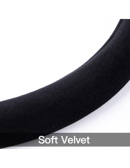 Cubierta de Volante de Terciopelo OTOSTAR 15" Universal Negro