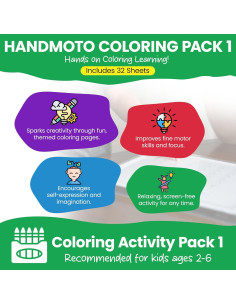 Paquete de Actividades para Colorear HandMoto - 30 Hojas Educativas 2