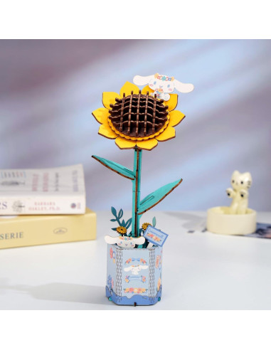 Rompecabezas 3D de Madera Girasol Cinnamoroll Manos Craft