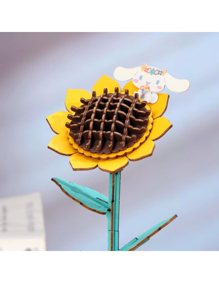 Rompecabezas 3D de Madera Girasol Cinnamoroll Manos Craft