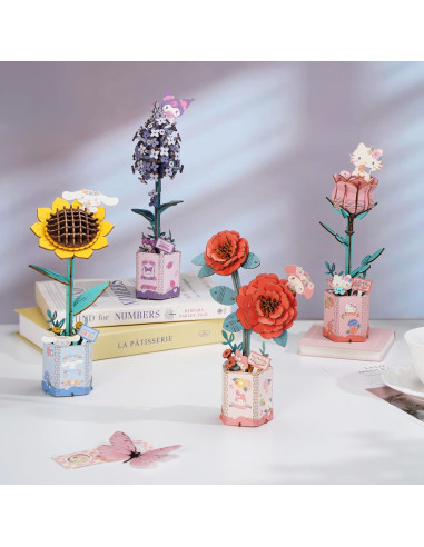 Rompecabezas 3D de Madera Girasol Cinnamoroll Manos Craft