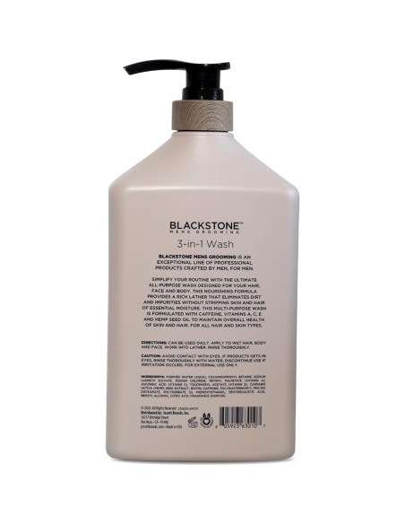 Blackstone Lavado 3 en 1 para Hombres - Bourbon y Cedro 946 ml