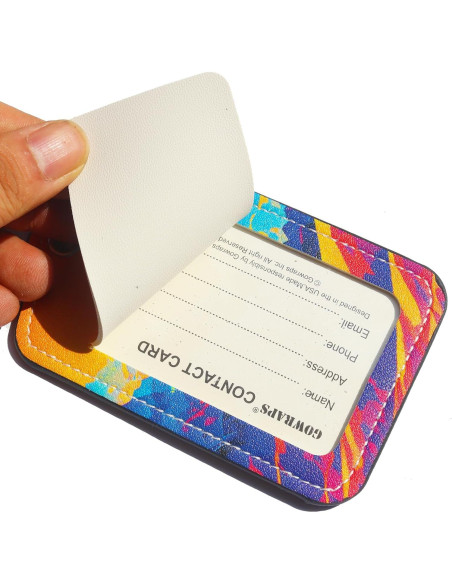 Etiquetas de Equipaje GOWRAPS de Cuero 4 Piezas Montaña de Ladrillo Etiquetas de Equipaje GOWRAPS de Cuero 4 Piezas Montaña de Ladrillo