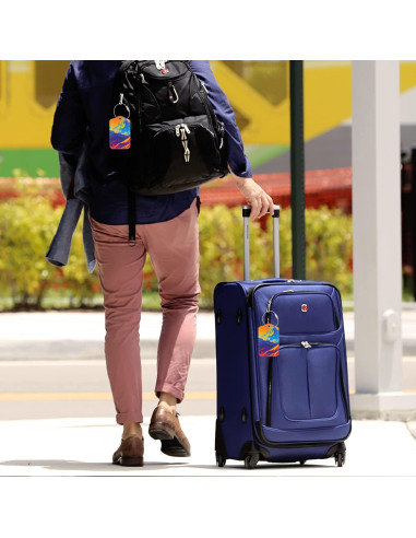 Etiquetas de Equipaje GOWRAPS de Cuero 4 Piezas Montaña de Ladrillo