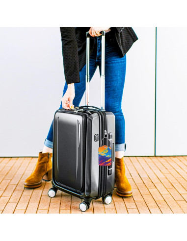 Etiquetas de Equipaje GOWRAPS de Cuero 4 Piezas Montaña de Ladrillo