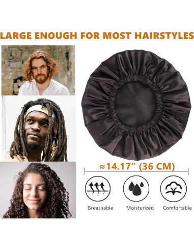 Gorro de Ducha Ajustable Himoswis Grande Impermeable Satén Negro