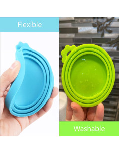 Paquete de 4 tapas de silicona Giozoc para latas de comida 2