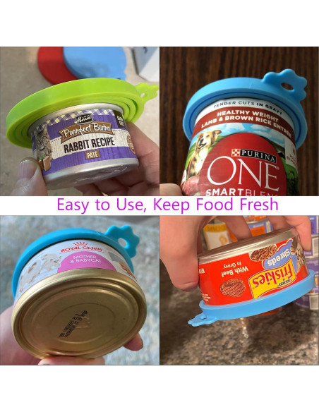 Paquete de 4 tapas de silicona Giozoc para latas de comida