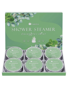 Tabletas de Vapor de Ducha Eucalipto Menta Liraviva 6-Pack