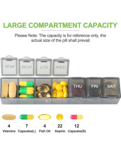 Organizador de Pastillas Semanal Qeedy - 7 Días, 4 Colores 2