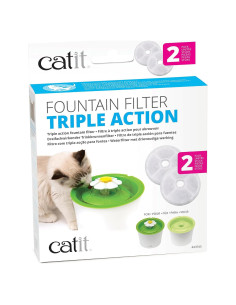 Filtros de Agua Catit Triple Acción - Paquete de 2 para Gatos