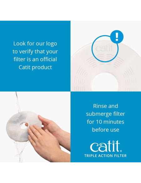 Filtros de Agua Catit Triple Acción - Paquete de 2 para Gatos