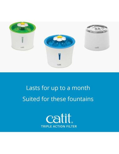 Filtros de Agua Catit Triple Acción - Paquete de 2 para Gatos