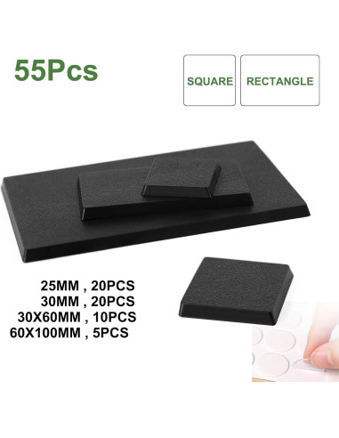 Bases Mixtas para Juegos de Guerra Evemodel 55pcs 4 Tamaños