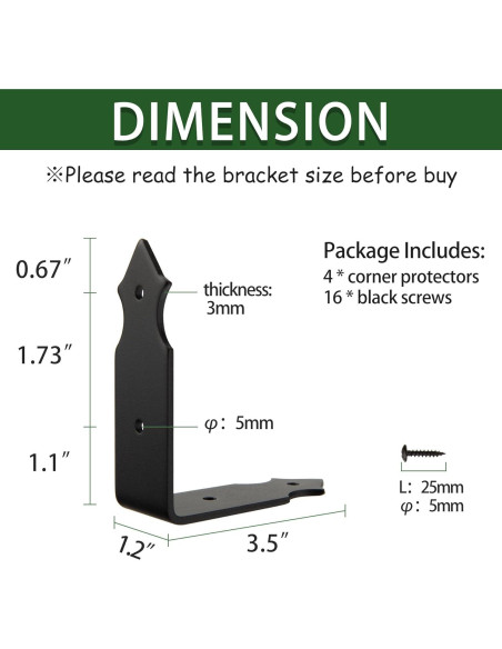 Protectores de Esquinas de Metal KOXHERO 8.89 cm 4 Piezas