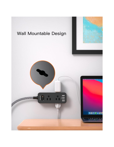 Tira de Alimentación BESHON 5FT con 6 Salidas y 3 USB