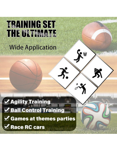 12 Conos de Entrenamiento JRONG Tols 22.86 cm para Fútbol y Baloncesto