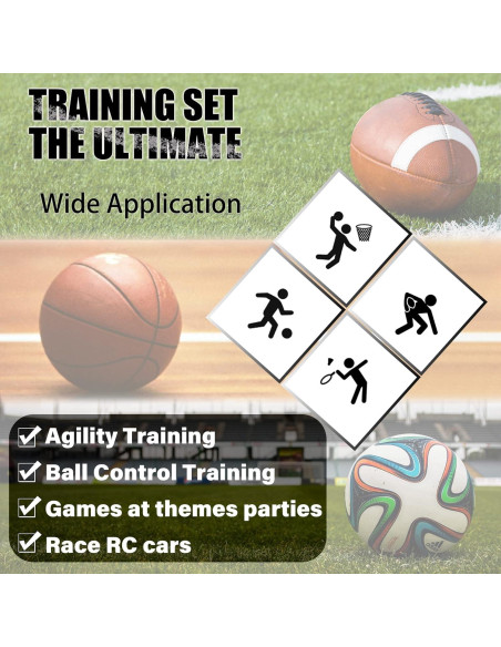 12 Conos de Entrenamiento JRONG Tols 22.86 cm para Fútbol y Baloncesto