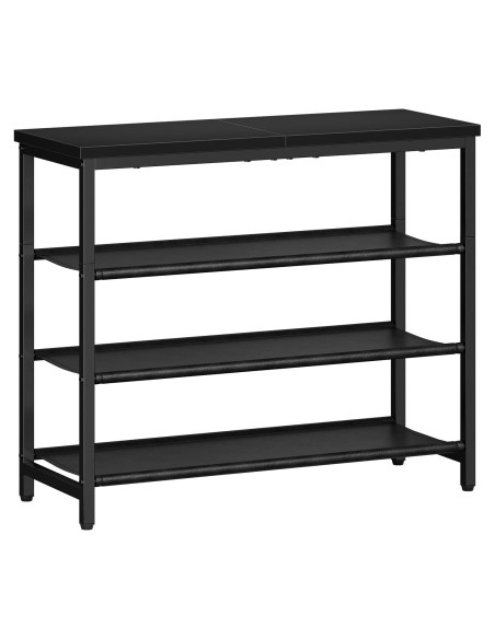 Estante para zapatos HOOBRO 4 niveles negro, organizador 12 pares