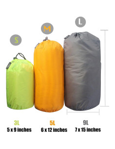 Juego de Sacos de Almacenamiento Frelaxy 3 Piezas 3L 5L 9L 2