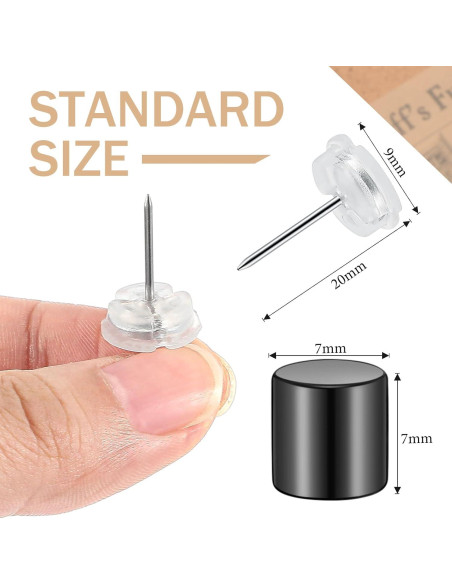 Chinchetas Magnéticas Outus 50 Unidades Negras para Pósteres